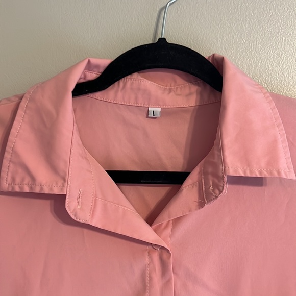 Pink Button up Casual T-Shirt - Picture 3 of 9